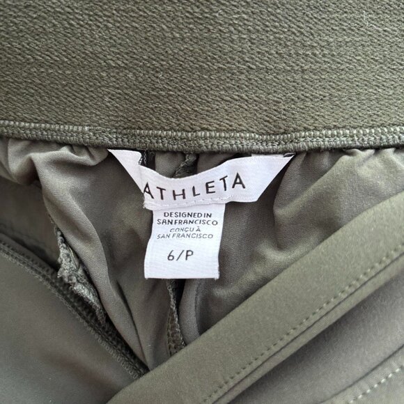 NWT Athleta Brooklyn Heights Wide-Leg Pants in green, size 6P - Picture 3 of 4